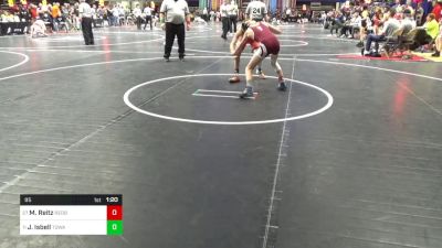 95 lbs Round Of 16 - Manny Reitz, Redbank Valley vs Jason Isbell, Towanda