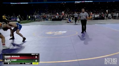 D3-144 lbs Quarterfinal - Blake Cosby, Dundee HS vs Daniel Rosales, Alma HS