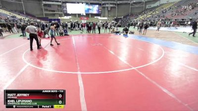 113 lbs Champ. Round 1 - Khel Lipumano, Grindhouse Wrestling Club vs Matt Jeffrey, Michigan