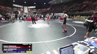 132 lbs Champ. Round 1 - Isaac Gonzalez, Western High School Wrestling vs Evan Rodriguez, Poway Wrestling