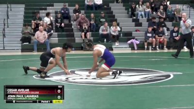 133 lbs Semifinal - Cesar Avelar, Clackamas Community College vs John Paul Lavarias, Umpqua Community College