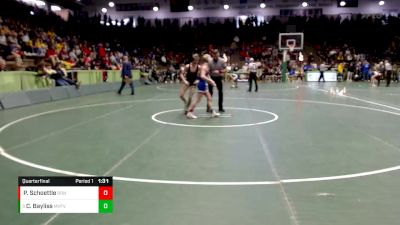 106 lbs Quarterfinal - Connor Bayliss, Mt. Vernon (Fortville) vs Peyton Schoettle, Roncalli