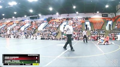 144 lbs Quarterfinals (8 Team) - Daniel Stinson, Detroit Catholic Central vs John Kaminski, Warren Mott