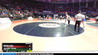 1A 182 lbs Semifinal - Bryar Lane, Petersburg (PORTA) vs Braiden Young, Coal City