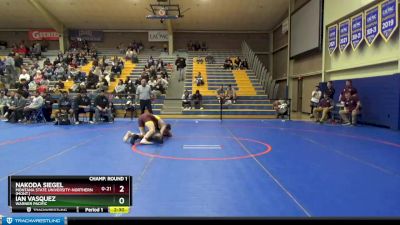 174 lbs Champ. Round 1 - NaKoda Siegel, Montana State University-Northern (Mont.) vs Ian Vasquez, Warner Pacific