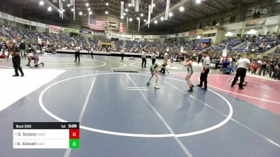 90 lbs Consi Of 16 #2 - Sonny Solano, Pueblo Academy Of Arts vs Braiden Sidwell, Highland Middle School