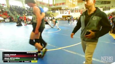 172 Boys Quarterfinal - Verik Shoup, Carlsbad vs Brae Sepulveda, La Costa Canyon