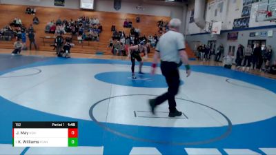 152 lbs Quarterfinal - Kody Williams, Port Angles vs Josue May, North Kitsap