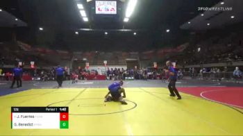 126 lbs Champ. Round 3 - Jordyn Fuentes, Firebaugh High School Wrestling vs Gunner Benedict, Redwood High School Wrestling