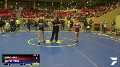 125 lbs Quarterfinal - Justus Heeg, OK vs Cooper Harris, KS