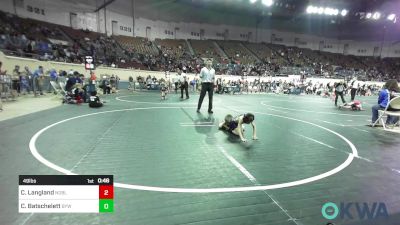 49 lbs Consi Of 8 #1 - Charles (CJ) Langland, Noble Takedown Club vs Cruz Batschelett, Bristow Youth Wrestling