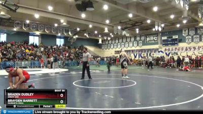 285 lbs Quarterfinal - Brayden Barrett, Murrieta Mesa vs Braden Dudley, Great Oak