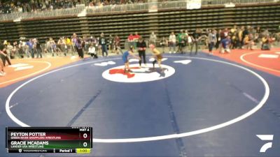 62 lbs Quarterfinal - Gracie McAdams, Lander USA Wrestling vs Peyton Potter, Green River Grapplers Wrestling