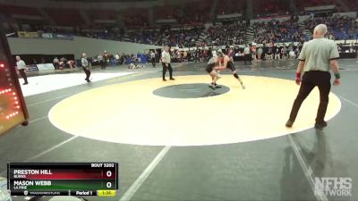 3A-120 lbs Semifinal - Mason Webb, La Pine vs Preston Hill, Burns