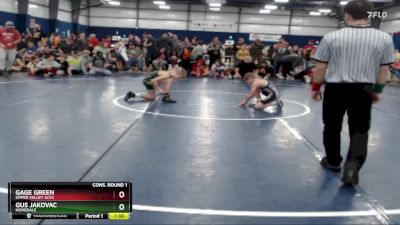 85 lbs Cons. Round 1 - Gage Green, Upper Valley Aces vs Gus Jakovac, Homedale