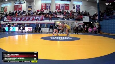 170 lbs Quarterfinal - Nyisha Gindelberger, South Bend Riley vs Claira Gramlin, Lebanon