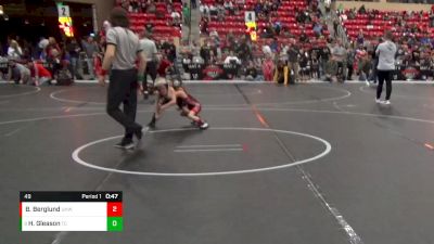 49 lbs Semifinal - Hendrix Gleason, Team Central vs Breez Berglund, U-Town Hammers Wrestling