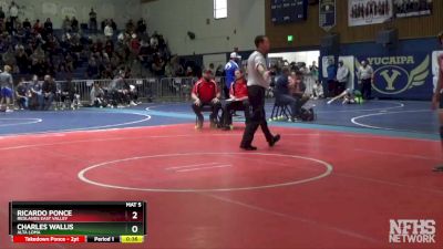 120 lbs Cons. Semi - Ricardo Ponce, Redlands East Valley vs Charles Wallis, Alta Loma