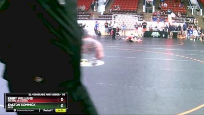 70 lbs Quarterfinal - Khiry Williams, Pontiac Jr Huskies vs Easton Kommick, Ares