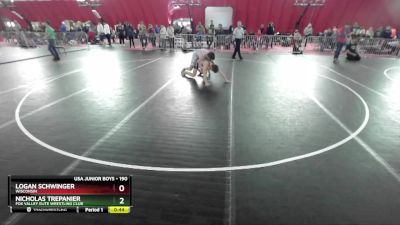 190 lbs Cons. Round 3 - Logan Schwinger, Wisconsin vs Nicholas Trepanier, Fox Valley Elite Wrestling Club