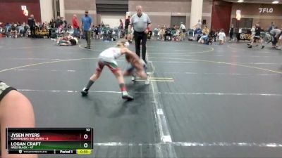 82 lbs Round 1 (4 Team) - Logan Craft, Ares Black vs Jysen Myers, Contenders WA Green