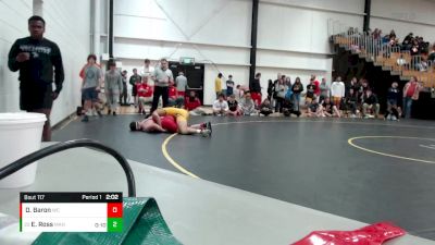 165 lbs Champ. Round 2 - Ellisston Ross, Manchester vs Dylan Baron, Wabash