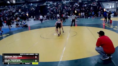 150 lbs Quarterfinal - Kalin Thompson, Norfolk Jr. Wrestling Club vs Brogan Trollope, Pikes Peak Warriors