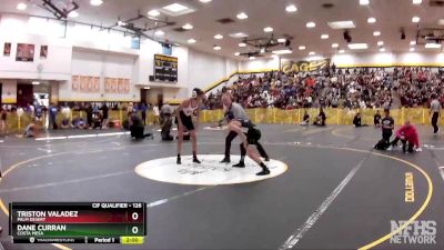 126 lbs Champ. Round 2 - Triston Valadez, Palm Desert vs Dane Curran, Costa Mesa