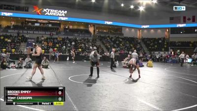 285 lbs Quarterfinal - Tony Cassioppi, Iowa vs Brooks Empey, Wisconsin