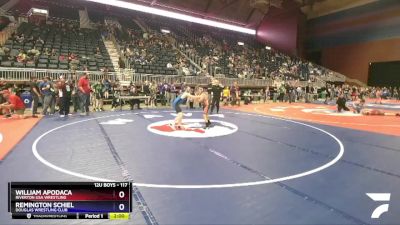 117 lbs Cons. Semi - William Apodaca, Riverton USA Wrestling vs Remington Schiel, Douglas Wrestling Club