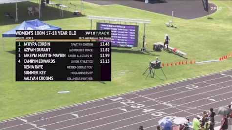 Youth Women's 100m, Prelims 9 - Age 17-18