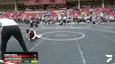 100 lbs Cons. Round 3 - Fabian Merjil, Garden City Wrestling Club vs Cooper Peterson, Trailblazer Wrestling Club