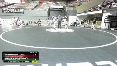 82 lbs Cons. Round 3 - JohnMatthew Curiel, Savage House Wrestling Club vs Braden Schwarzenbach, Team Temecula /Pin Club