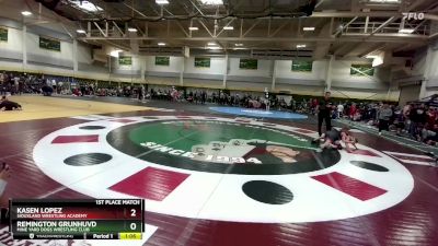 95 lbs 1st Place Match - Kasen Lopez, Siouxland Wrestling Academy vs Remington Grunhuvd, Mine Yard Dogs Wrestling Club