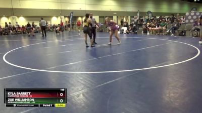 145 lbs Round 2 (8 Team) - Zoe Williamson, Hernando Wrestling vs Kyla Barrett, Hawkstyle MX Elite