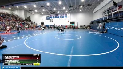 90 lbs Champ. Round 1 - Ryder Porter, Carey Jr High vs Krue Melchor, Douglas Middle School