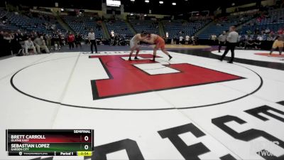 6A - 285 lbs Semifinal - Brett Carroll, Olathe East vs Sebastian Lopez, Garden City