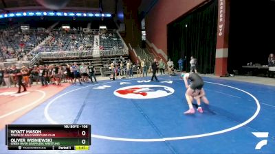 106 lbs Semifinal - Wyatt Mason, Touch Of Gold Wrestling Club vs Oliver Wisniewski, Green River Grapplers Wrestling