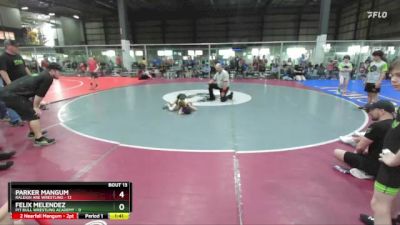 55 lbs Round 5 (6 Team) - Parker Mangum, RALEIGH ARE WRESTLING vs Felix Melendez, PIT BULL WRESTLING ACADEMY