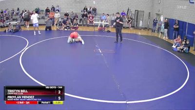 144 lbs Cons. Round 5 - Tristyn Bell, Crow Mat Club vs Froylan Mendez, Hood River Youth Wrestling Clu