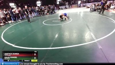 132 lbs Semifinal - Justyce Zuniga, Toppenish vs Gavin Rangel, Newberg