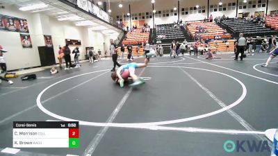 132 lbs Consolation - Cruz Morrison, Collinsville Cardinal Youth Wrestling vs Keyshaun Brown, Wagoner Takedown Club