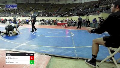 130 lbs Semifinal - Jett Gilbert, MARLOW OUTLAWS JH vs Dexter Karron, Team Tulsa Wrestling Club