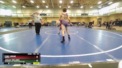 90 lbs Quarterfinal - Josiah Zellers, Pleasant Hill Youth Wrestling vs Cael Leslie, ODESSA