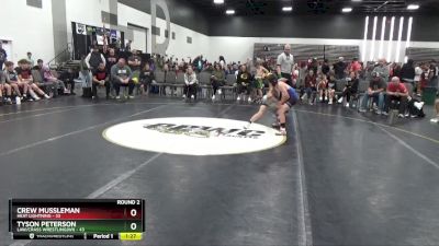 70 lbs Round 2 (8 Team) - Crew Mussleman, Heat Lightning vs Tyson Peterson, LAW/Crass Wrestling(WI)