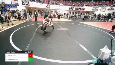 70-73 lbs Semifinal - Jake Potts, Wagoner Takedown Club vs Brayden Reeves, Wyandotte Youth Wrestling