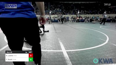 49 lbs Quarterfinal - Knoxson Leslie, Choctaw Ironman Youth Wrestling vs Tucker Scott, Team Tulsa Wrestling Club