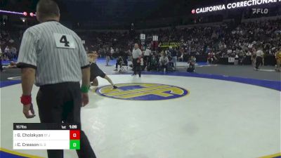 157 lbs Semifinal - Grigor Cholakyan, St John Bosco vs Christopher Creason, El Diamante