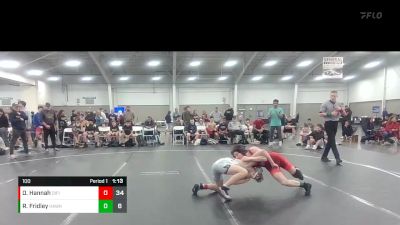 100 lbs Round 6 (10 Team) - Owen Hannah, Diamond Fish vs RJ Fridley, Hanover Hawkeye