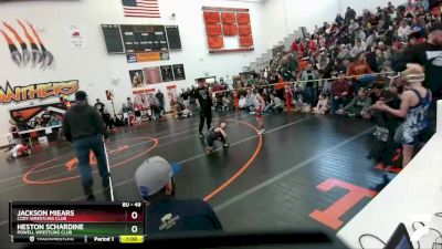 49 lbs Quarterfinal - Jackson Miears, Cody Wrestling Club vs Heston Schardine, Powell Wrestling Club